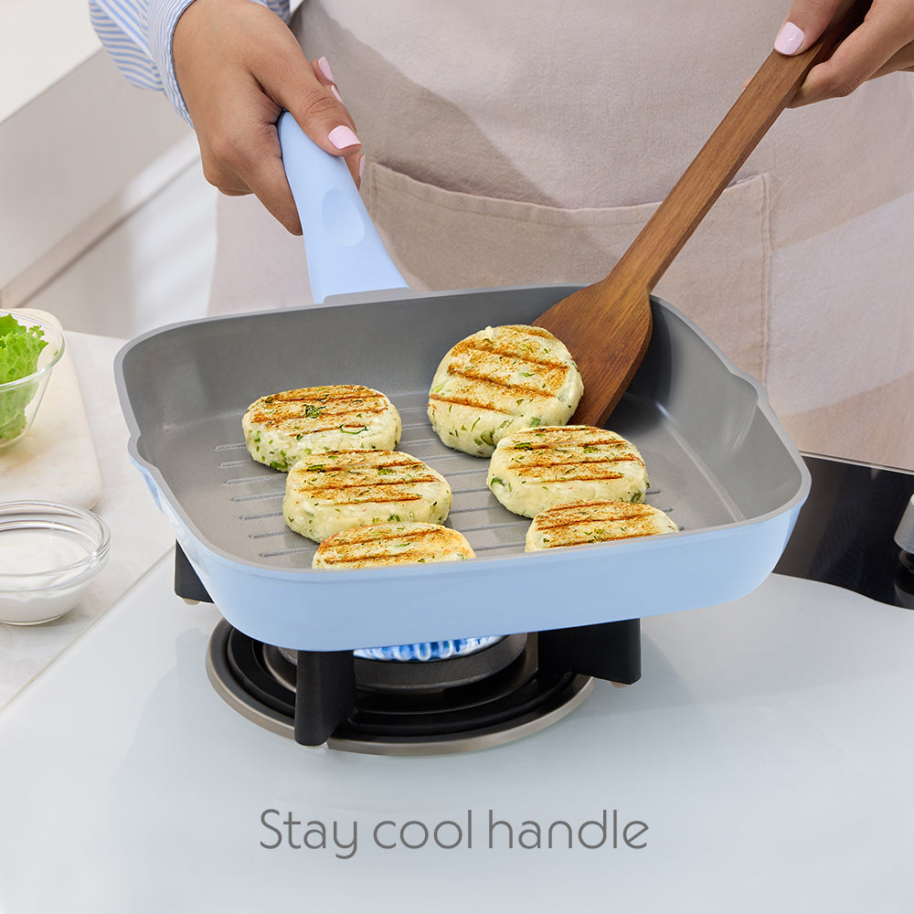 Borosil Vajra Ceramic Square Grill Pan, 24cm-1.84L