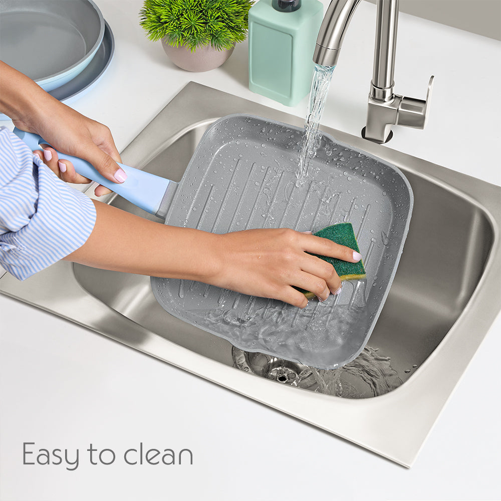 Borosil Vajra Ceramic Square Grill Pan, 24cm-1.84L