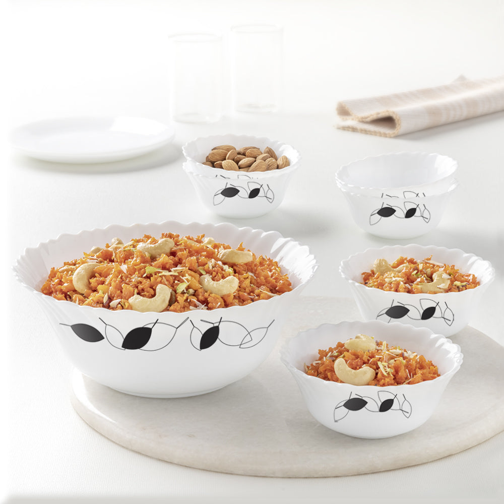 Larah by Borosil Shadow Pudding Set, 7 pc (Large)