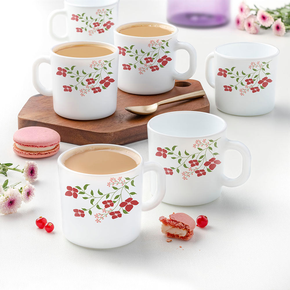 Larah by Borosil Janus Mug Set, 180ml x 6