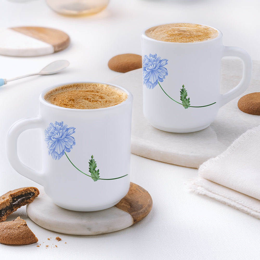 Larah by Borosil Blue Mist Mug Set, 240ml x 2