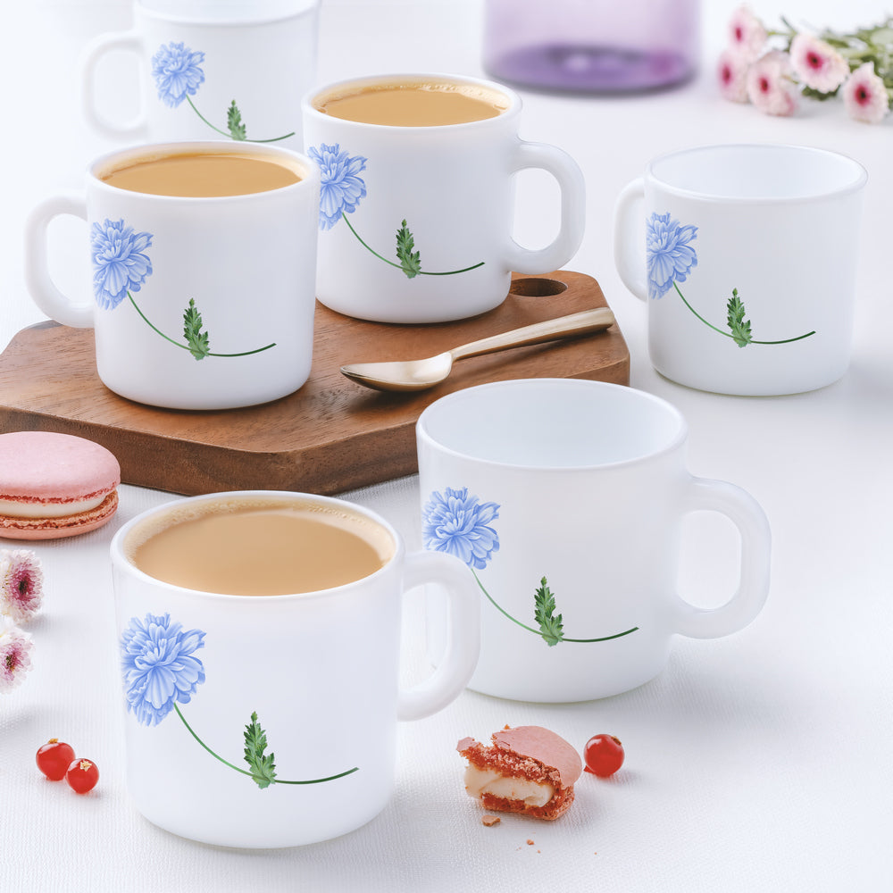 Larah by Borosil Blue Mist Mug Set, 240ml x 2