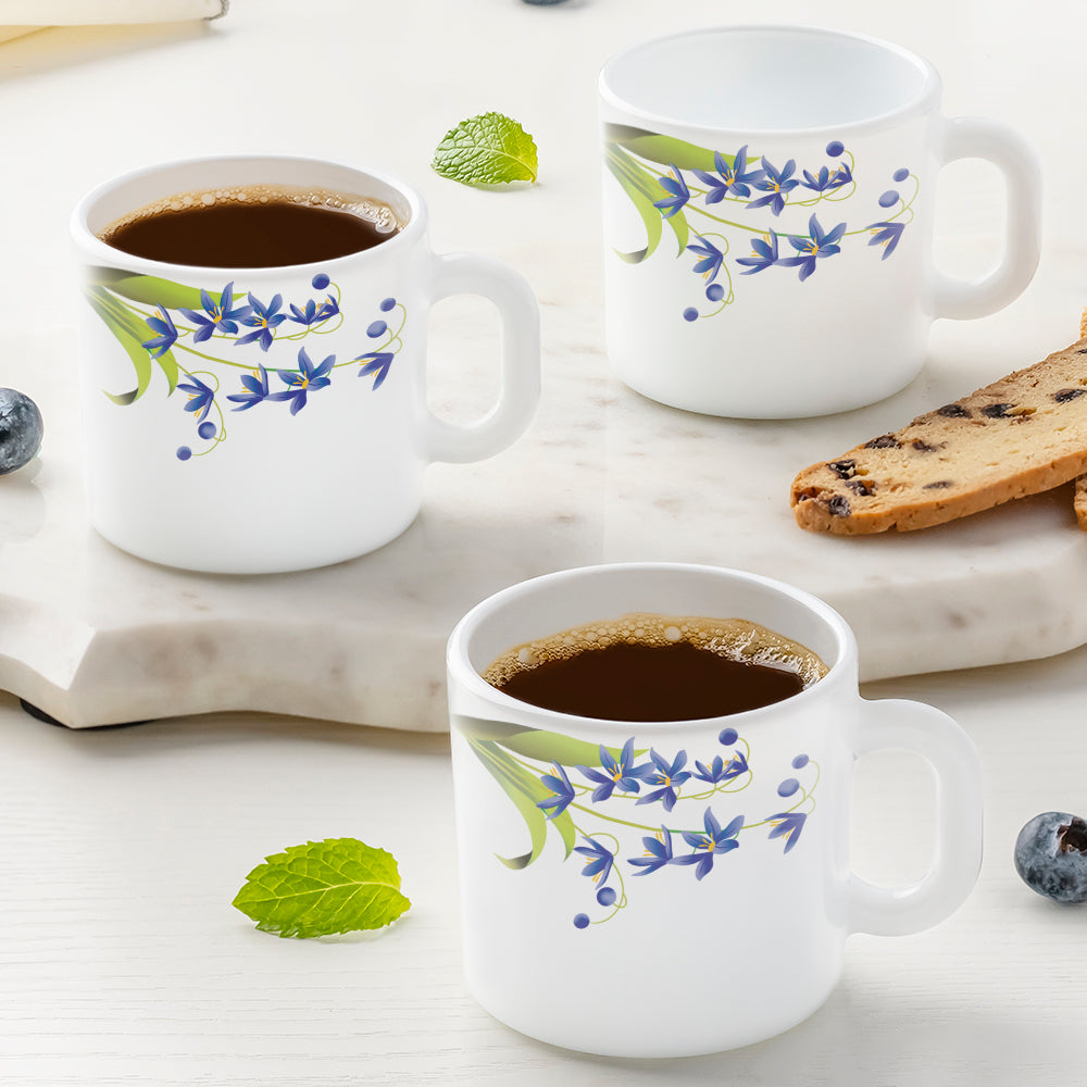 Larah by Borosil Lavender Mug Set, 240ml x 2