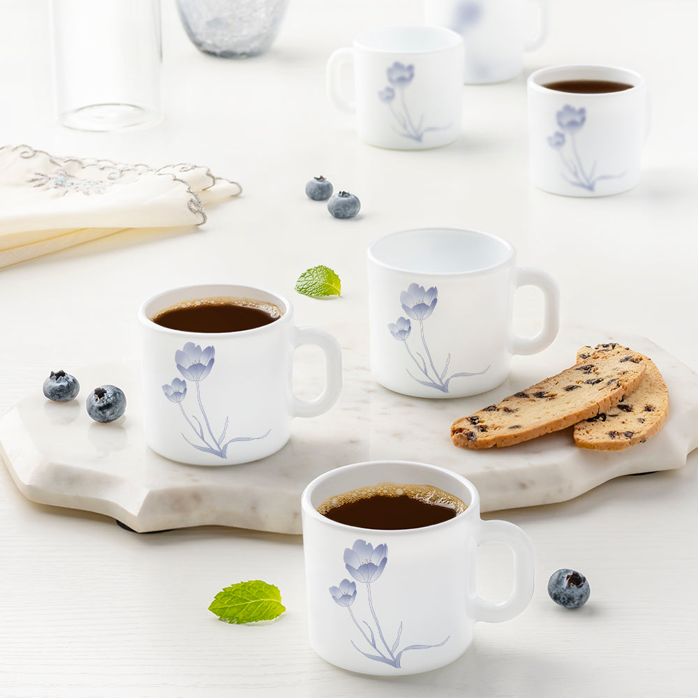 Larah by Borosil Tulip Mug Set, 180ml x 12