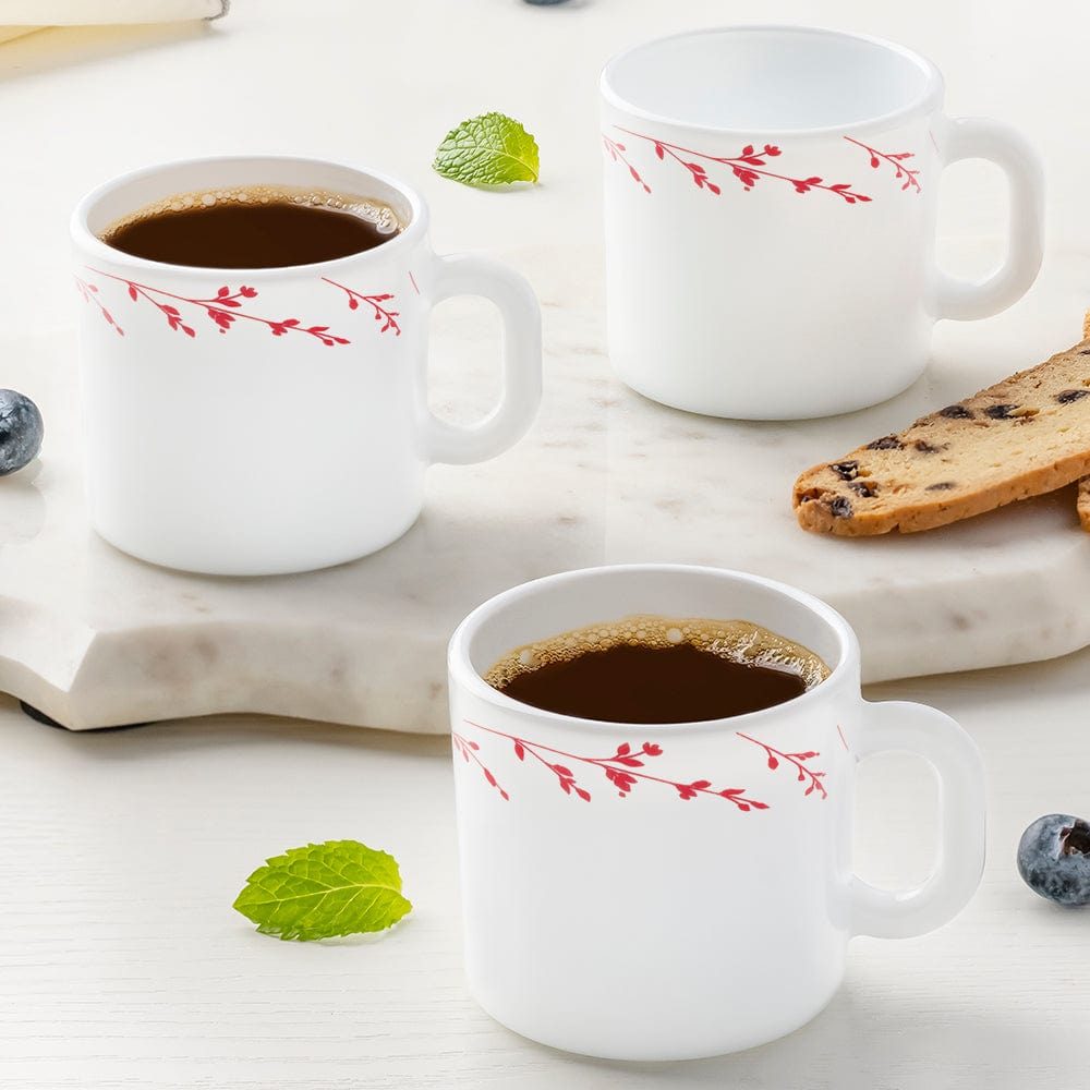 Larah by Borosil Vintage Mug Set, 180ml x 12