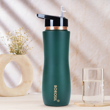 Sipper Copper Bottle, Green, 750 ml