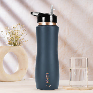 Sipper Copper Bottle, Grey, 750 ml