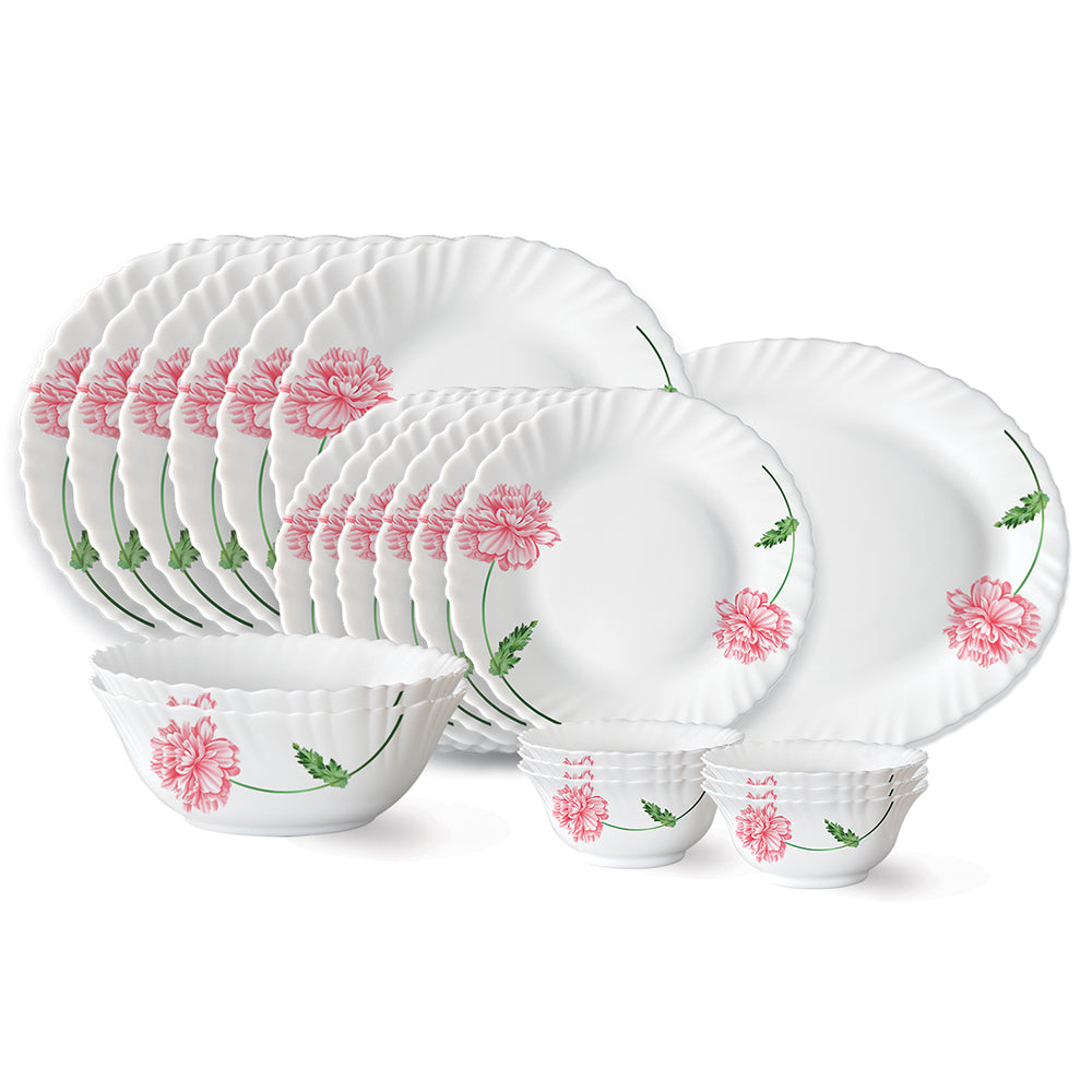 Larah by Borosil Red Mist Dinner Set, 33 pc