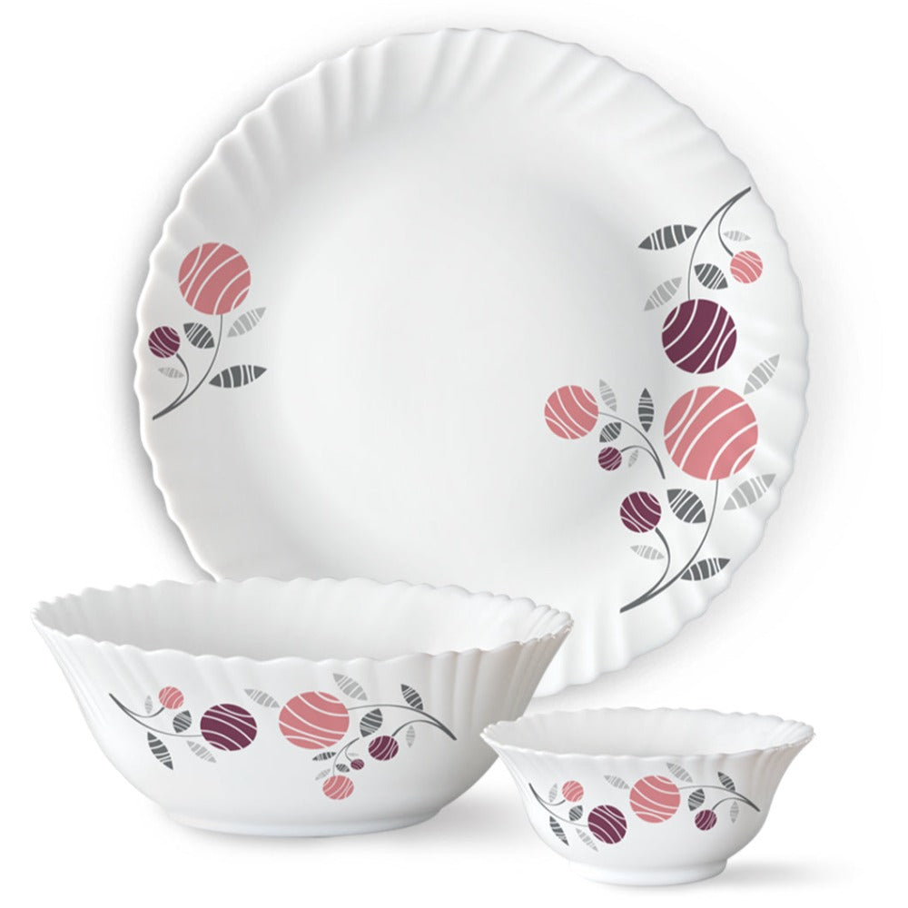Larah by Borosil, Dahlia Dinner Set, 34 pc