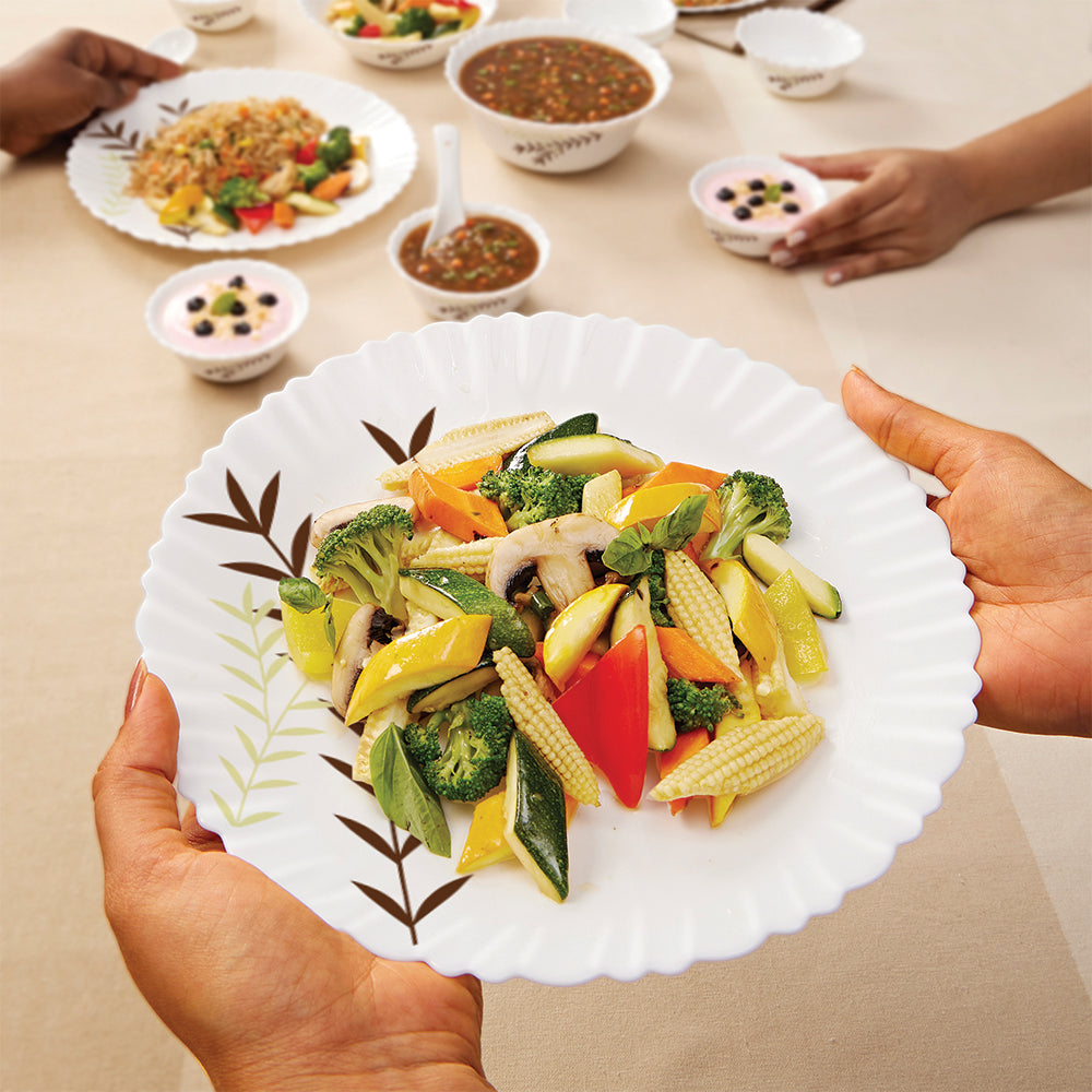 Larah by Borosil Oak Dinner Set, 10 pc
