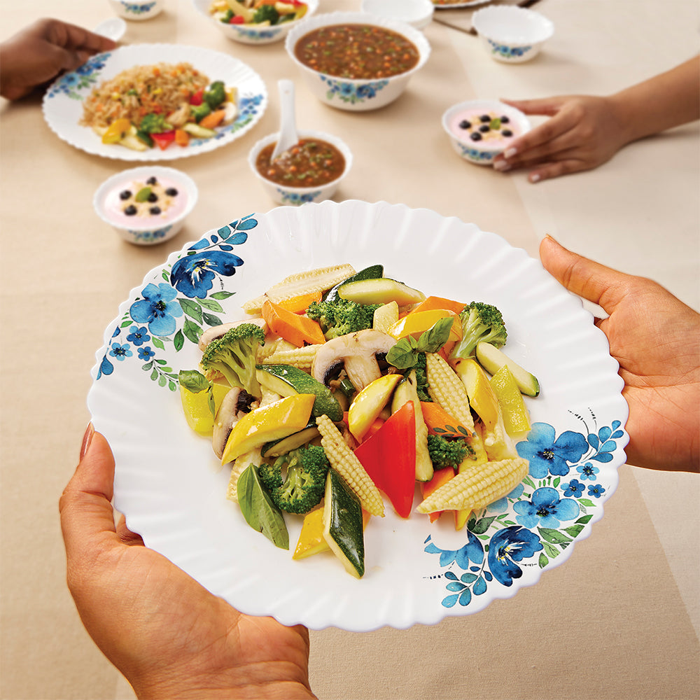 Larah by Borosil Pansy Dinner Set, 6 pc