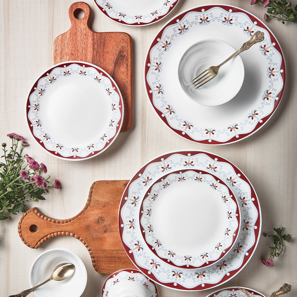 Larah by Borosil Royal Brown Dinner Set, 10 pc
