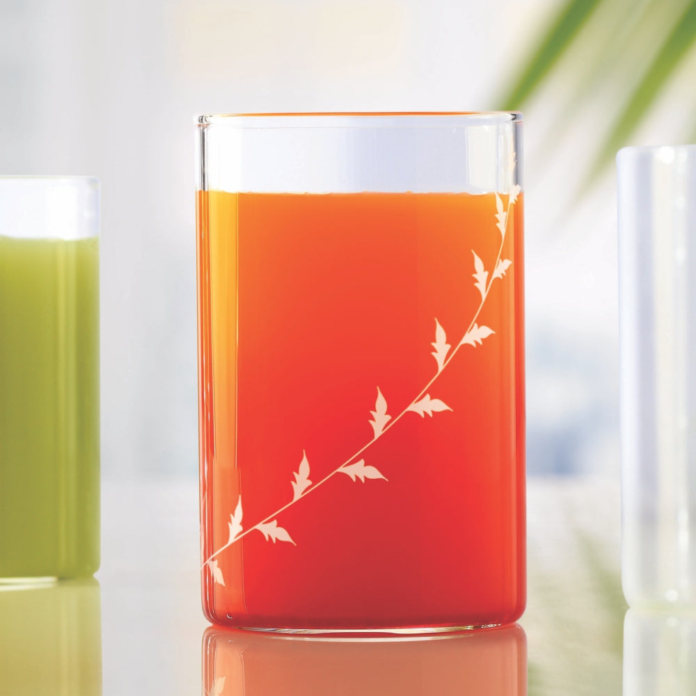 Borosil White Krip Glass, Set of 6, 350ml