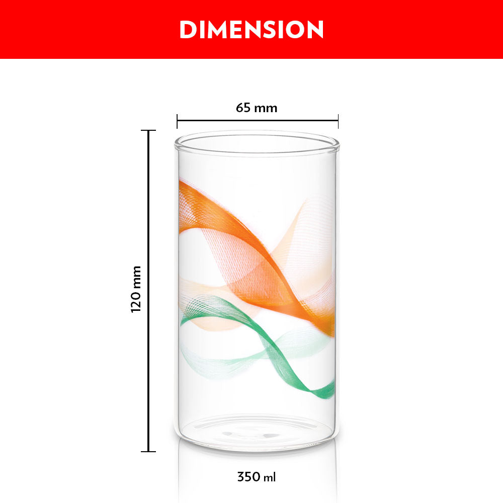 Borosil Pride Vision Glass, Set of 6, 295ml