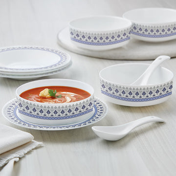Larah by Borosil Ocean Soup Bowl w Saucer Set