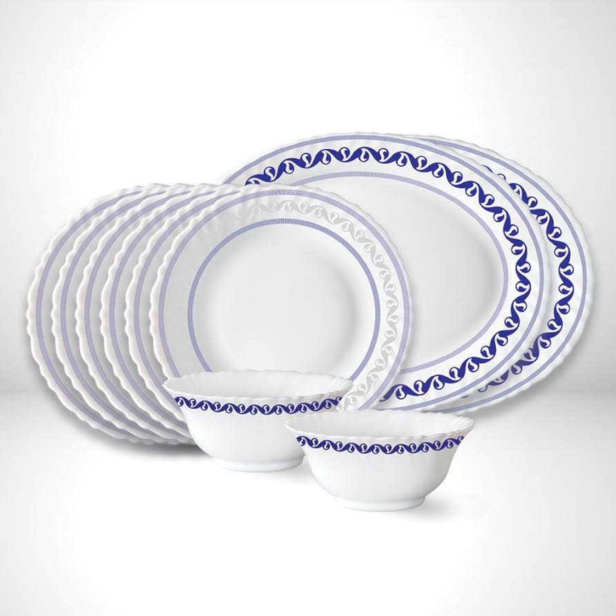 Larah by Borosil Jazzblue Snack Set, 10 pc