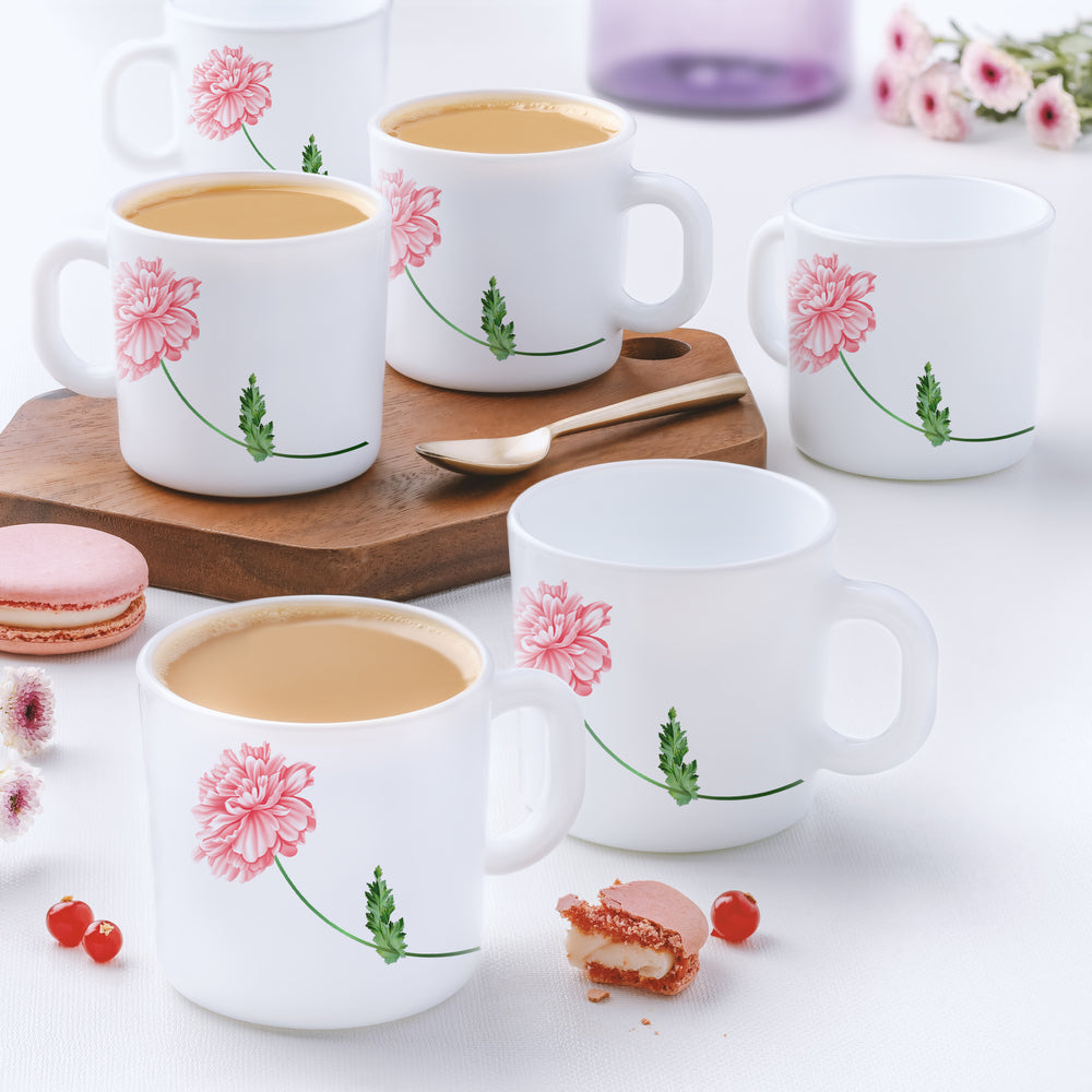 Larah by Borosil Red Mist Mug Set, 240ml x 2