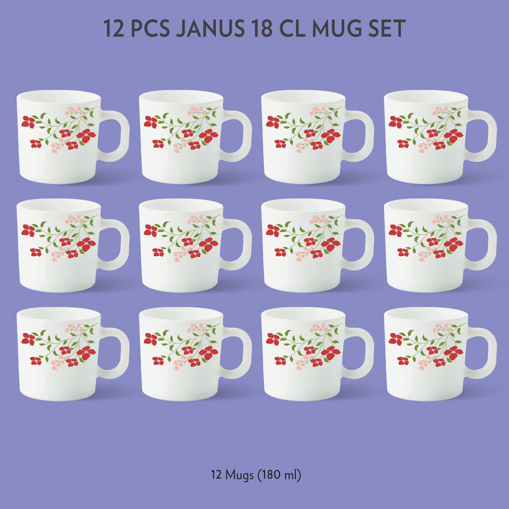 Larah by Borosil Janus Mug Set, 180ml x 6
