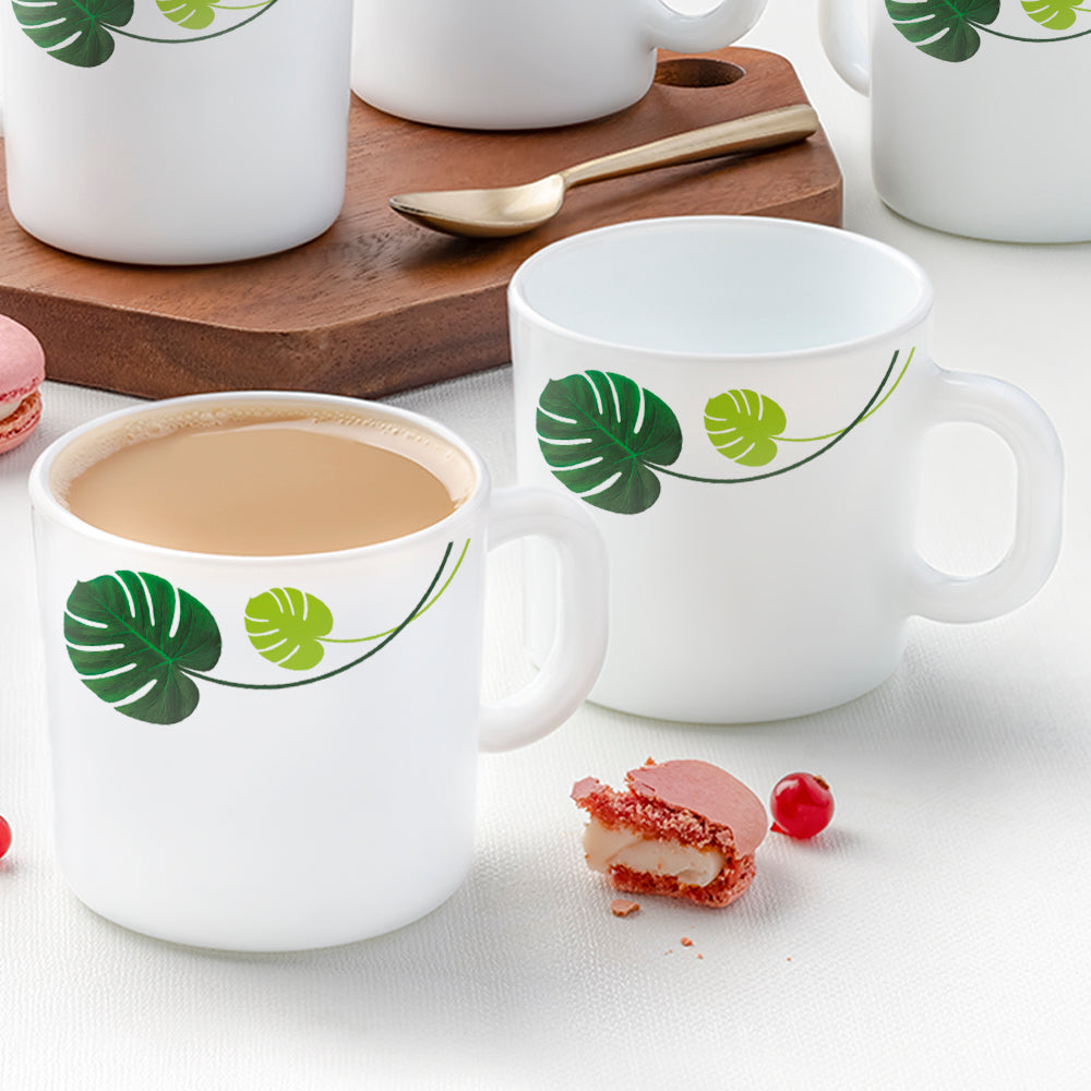 Larah by Borosil Palm Mug Set, 180ml x 6