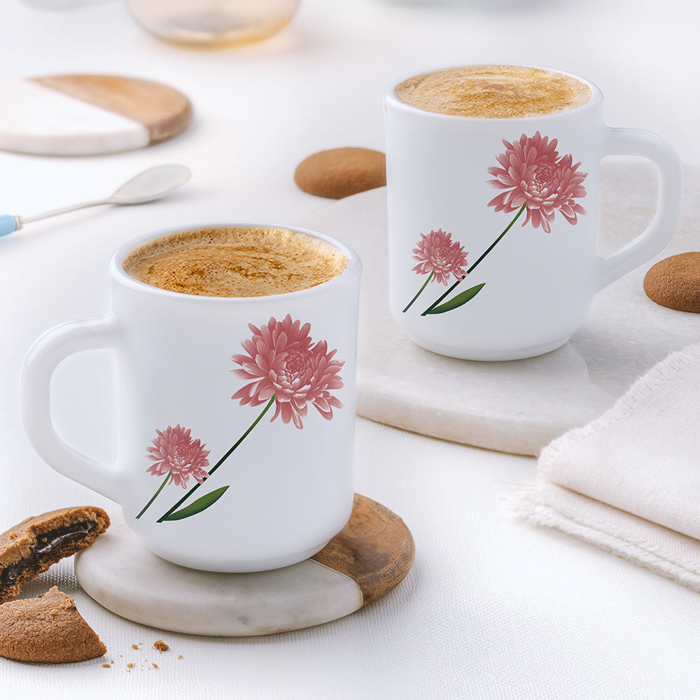 Larah by Borosil Nargis Mug Set, 320ml x 4