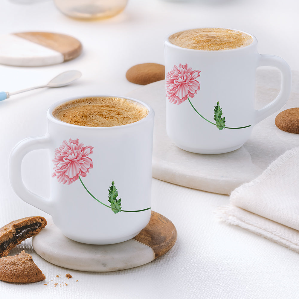 Larah by Borosil Red Mist Mug Set, 240ml x 2