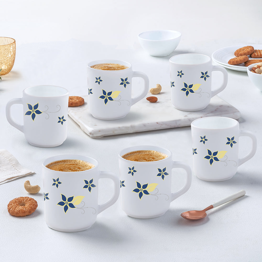 Larah by Borosil Viva Mug Set, 320ml x 4