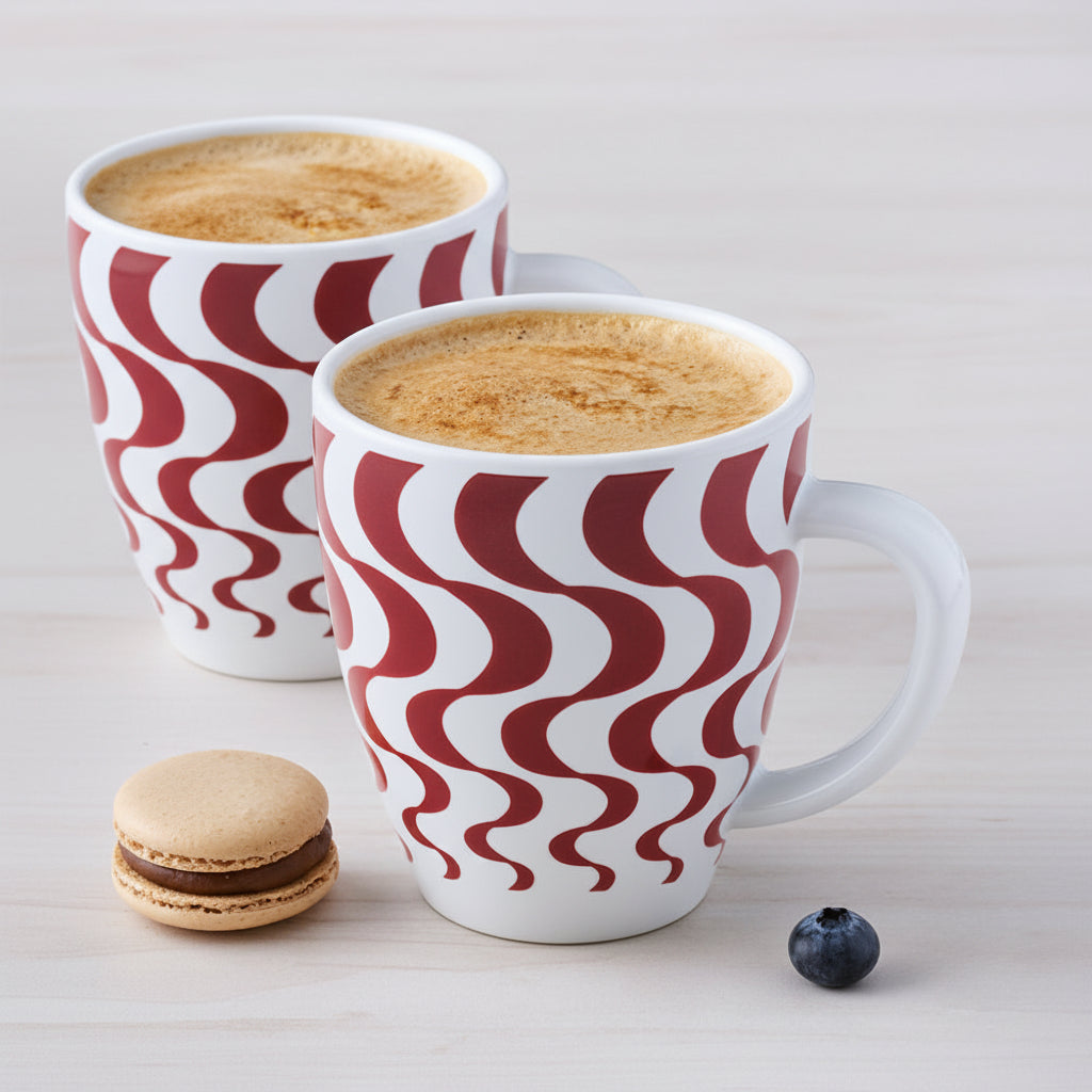 Larah Waves Mug Set, Brown