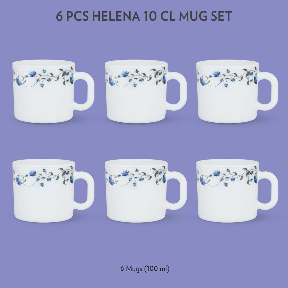 Larah by Borosil Helena Mug Set, 180ml x 6