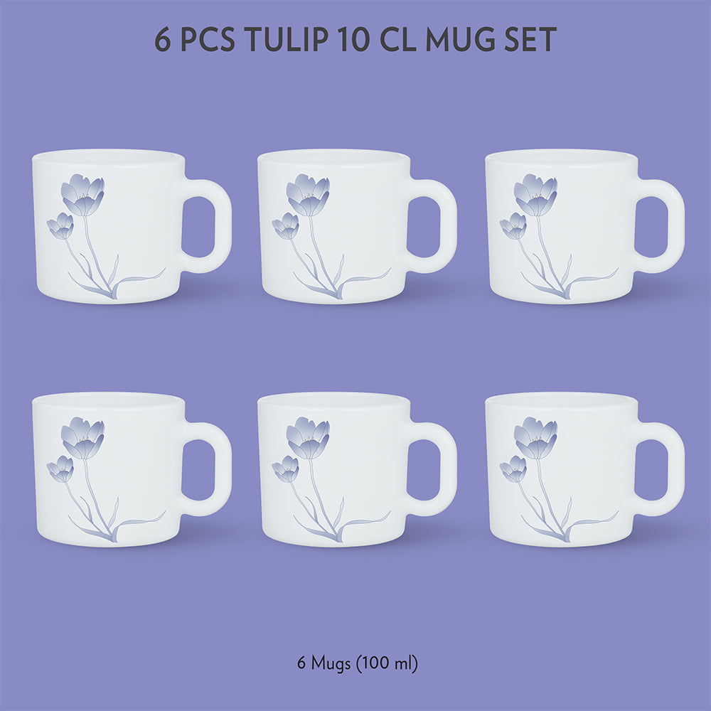 Larah by Borosil Tulip Mug Set, 180ml x 12