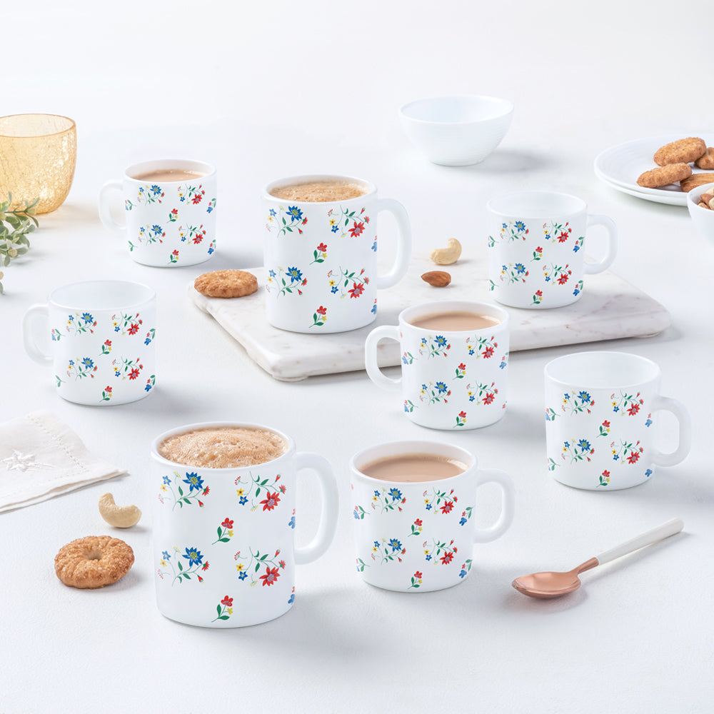 Larah by Borosil Bouquet Mug Set, 240ml x 2