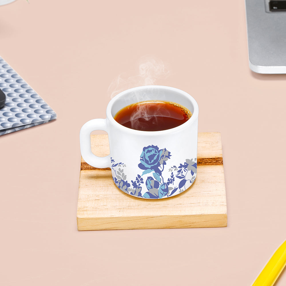 Larah by Borosil Blue Cascade Mug Set, 180ml x 12