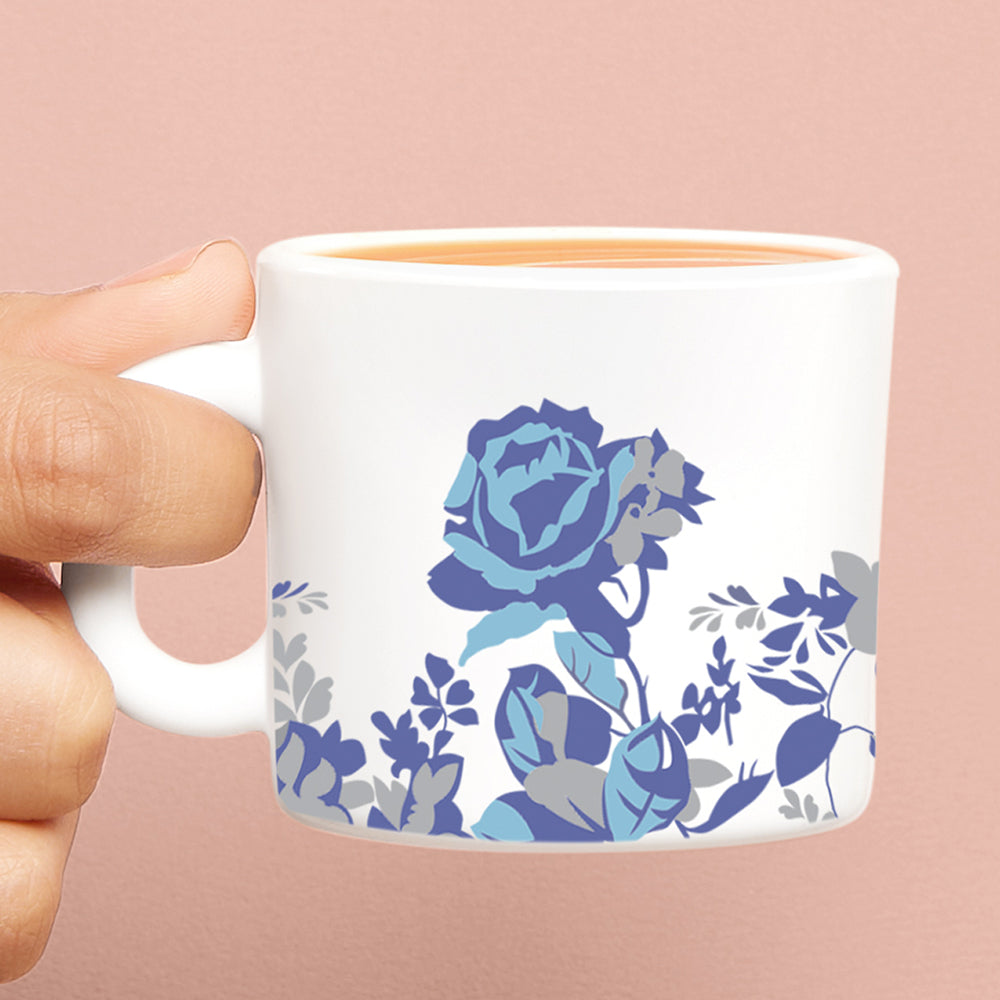 Larah by Borosil Blue Cascade Mug Set, 180ml x 12