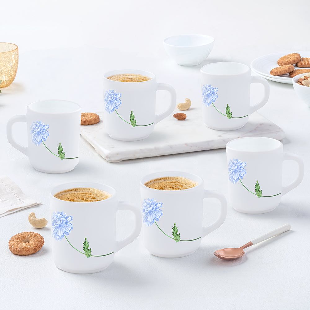 Larah by Borosil Blue Mist Mug Set, 240ml x 2