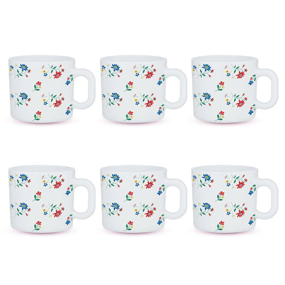 Larah by Borosil Bouquet Mug Set, 240ml x 2
