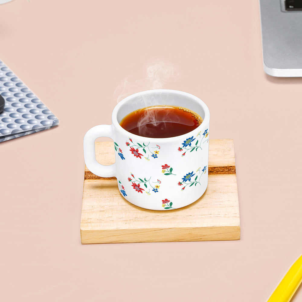 Larah by Borosil Bouquet Mug Set, 240ml x 2
