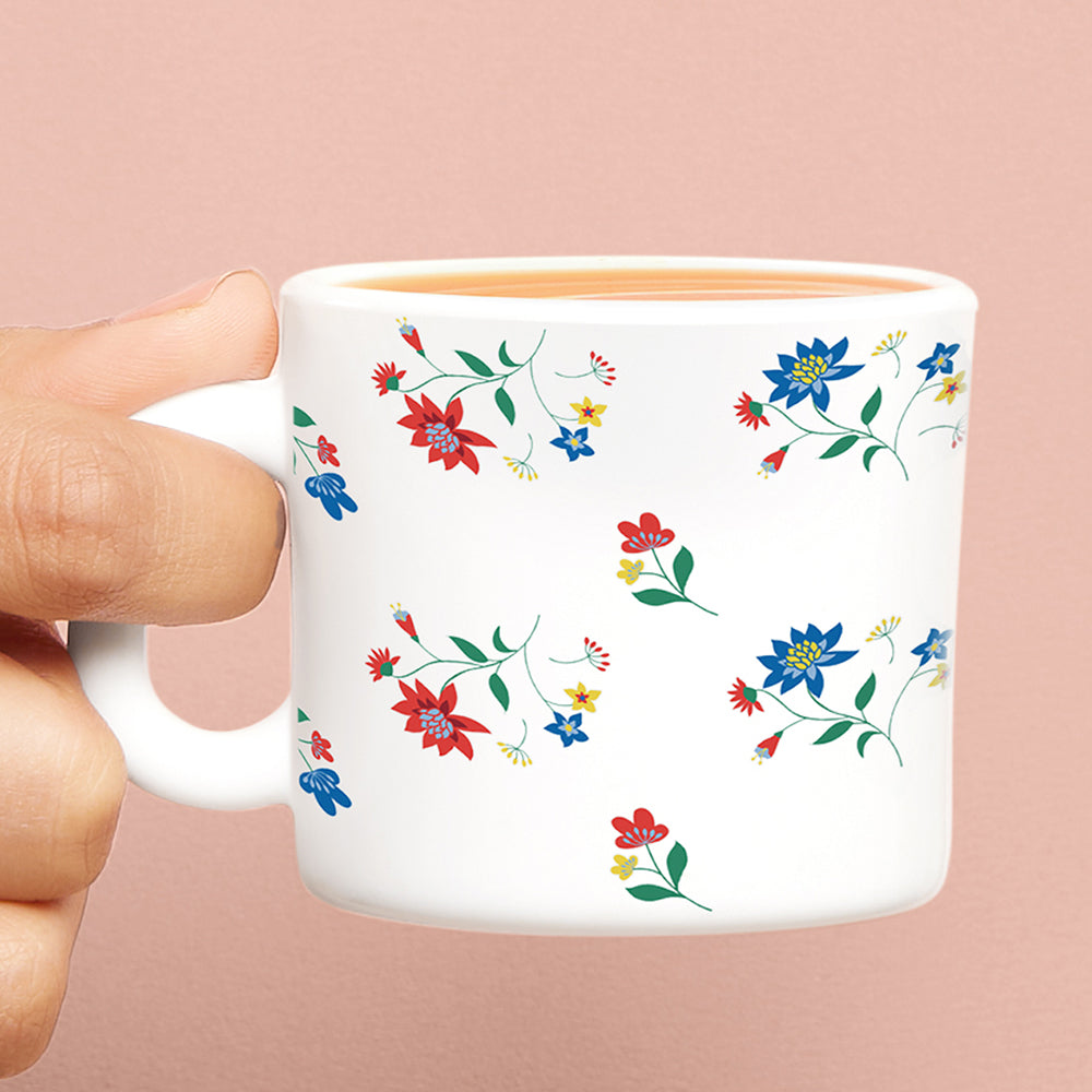Larah by Borosil Bouquet Mug Set, 240ml x 2