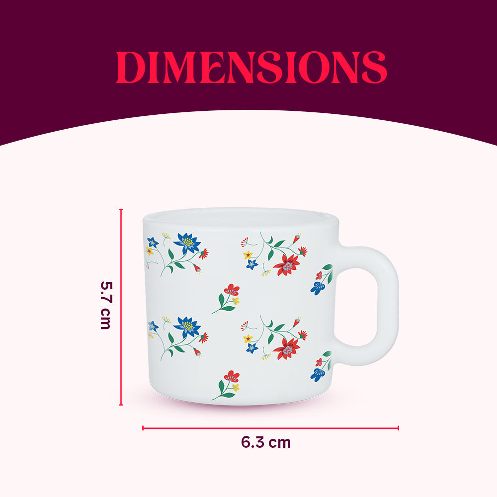 Larah by Borosil Bouquet Mug Set, 240ml x 2