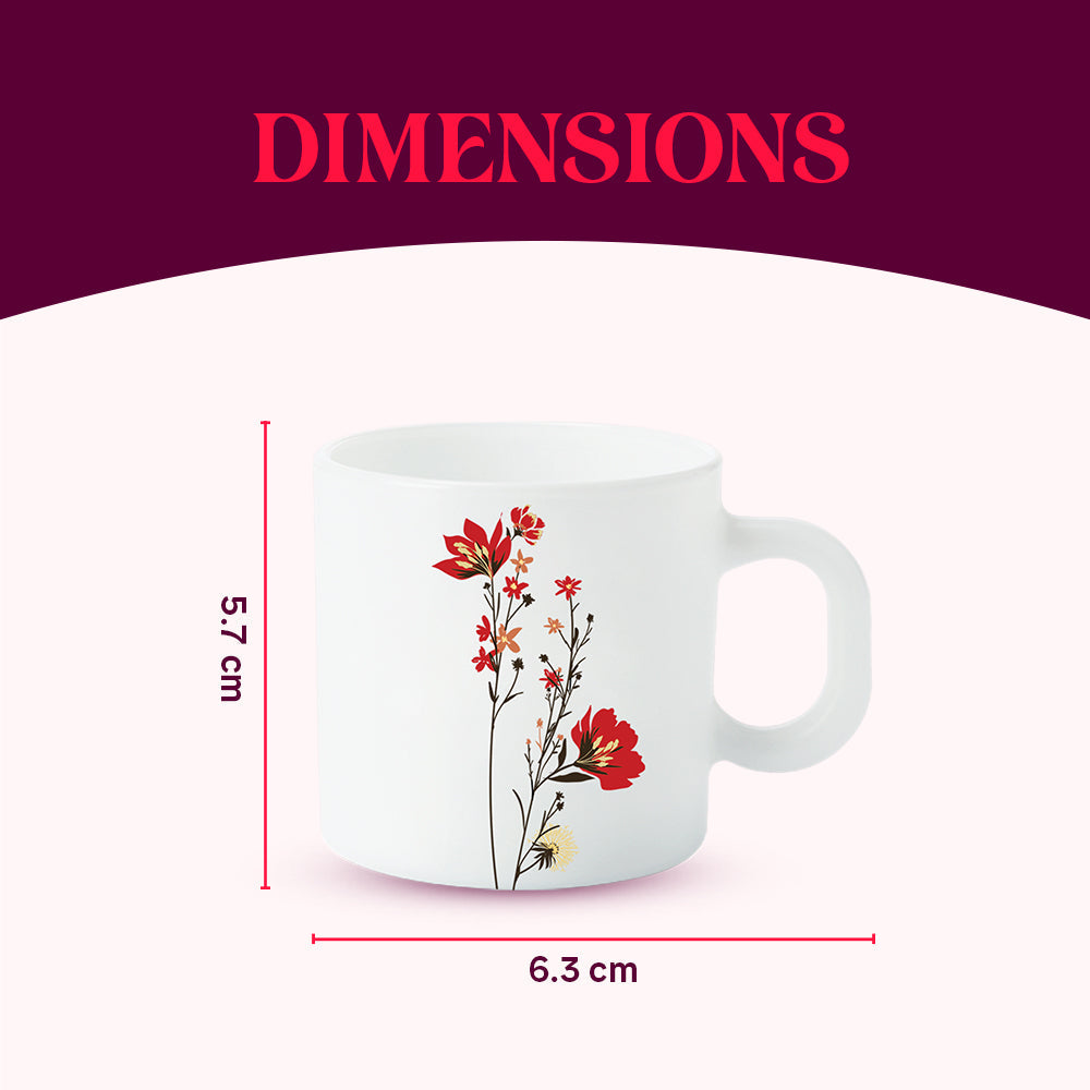 Larah by Borosil Chrys Red Mug Set, 240ml x 2