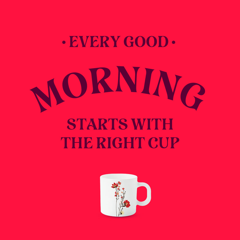 Larah by Borosil Chrys Red Mug Set, 240ml x 2