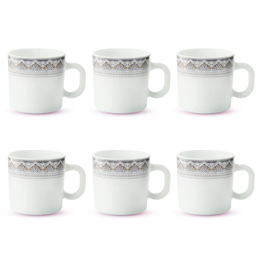 Larah by Borosil Classic Mug Set, 180ml x 12
