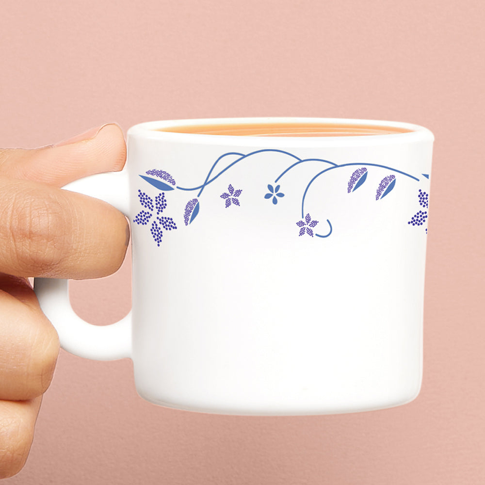 Larah by Borosil Flora Mug Set, 180ml x 6