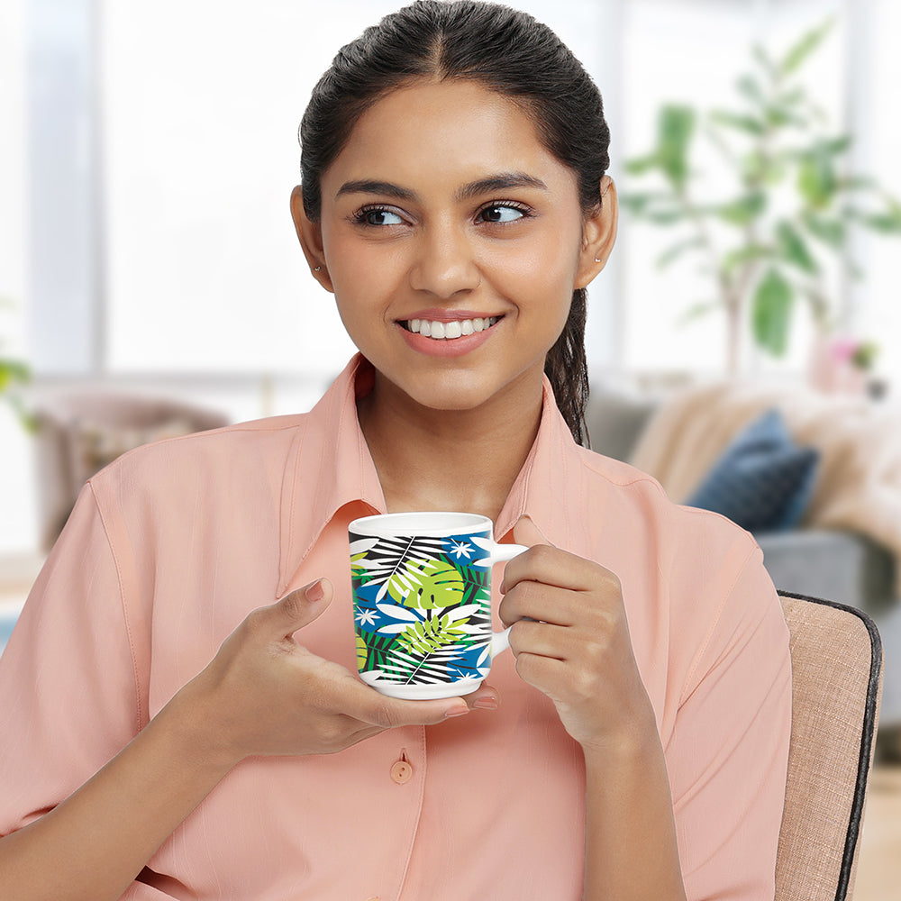 Larah by Borosil Forest Mug Set, 320ml x 4