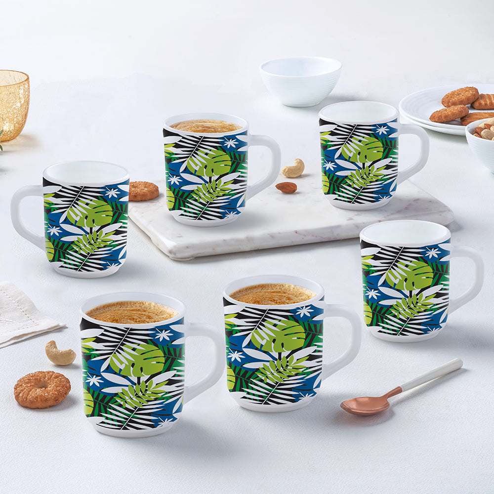 Larah by Borosil Forest Mug Set, 320ml x 4
