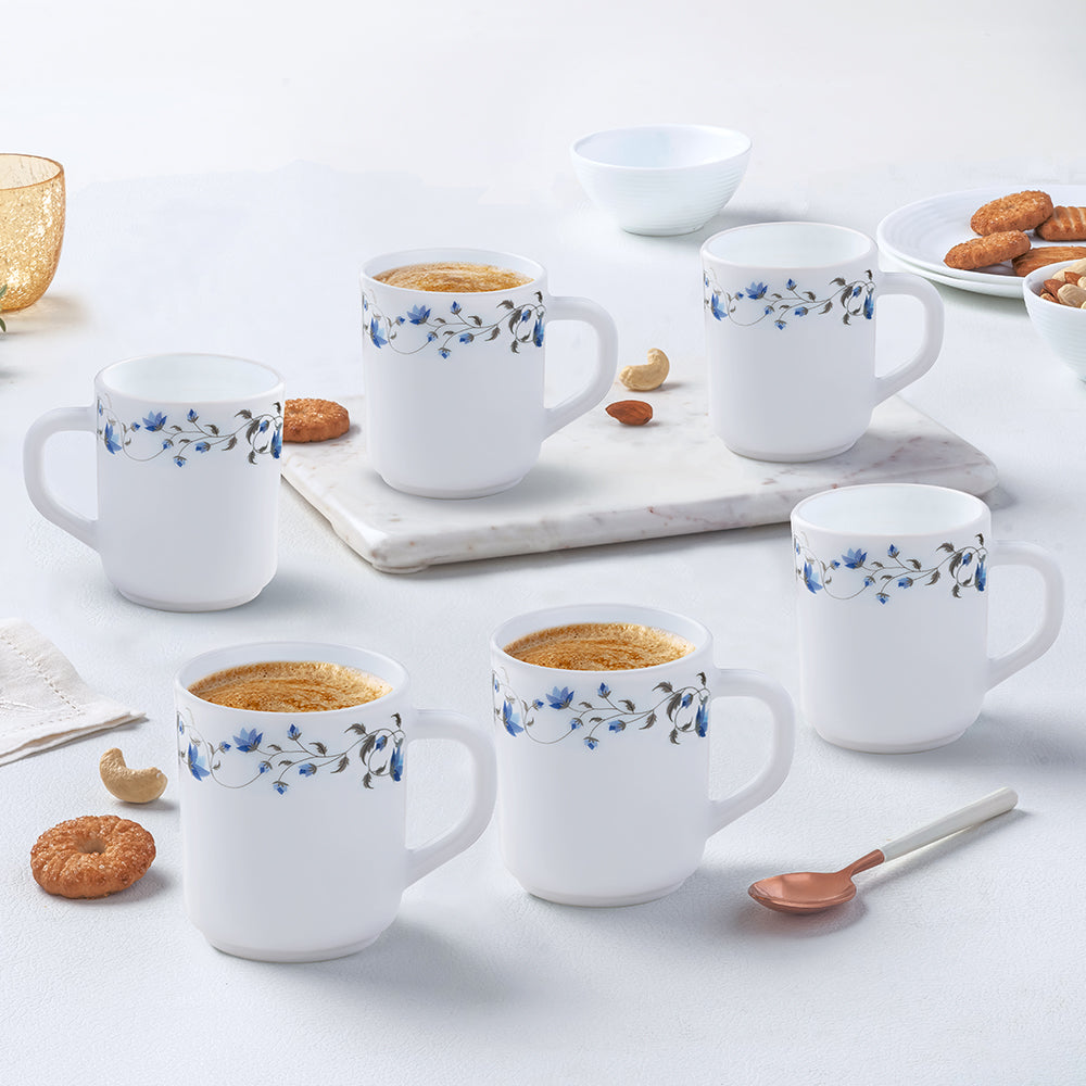Larah by Borosil Helena Mug Set, 180ml x 6