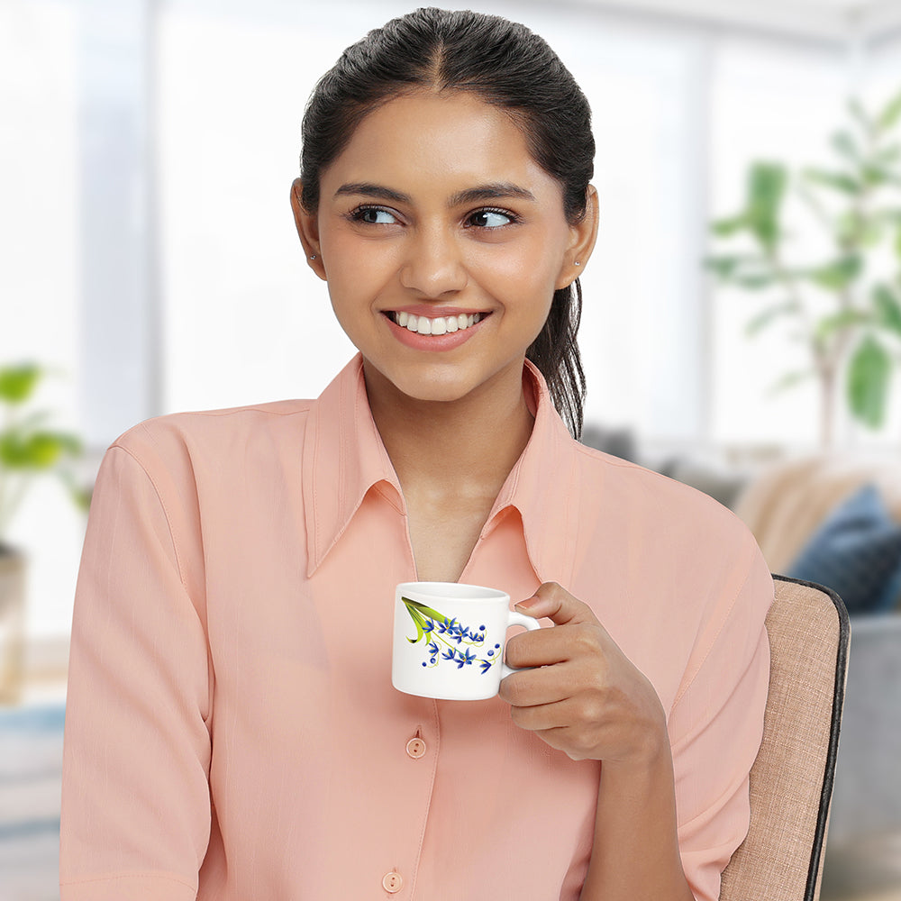 Larah by Borosil Lavender Mug Set, 240ml x 2