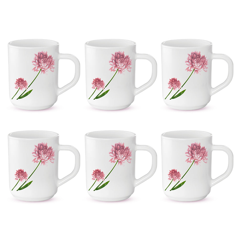 Larah by Borosil Nargis Mug Set, 320ml x 4