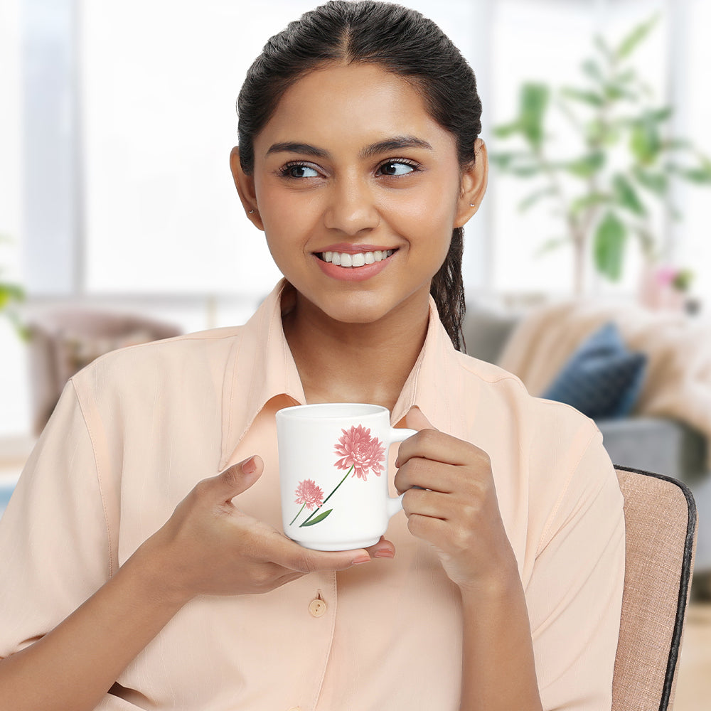 Larah by Borosil Nargis Mug Set, 320ml x 4