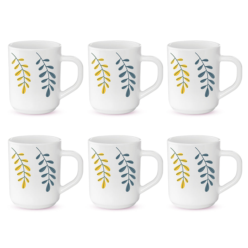 Larah by Borosil Niva Mug Set, 320ml x 4