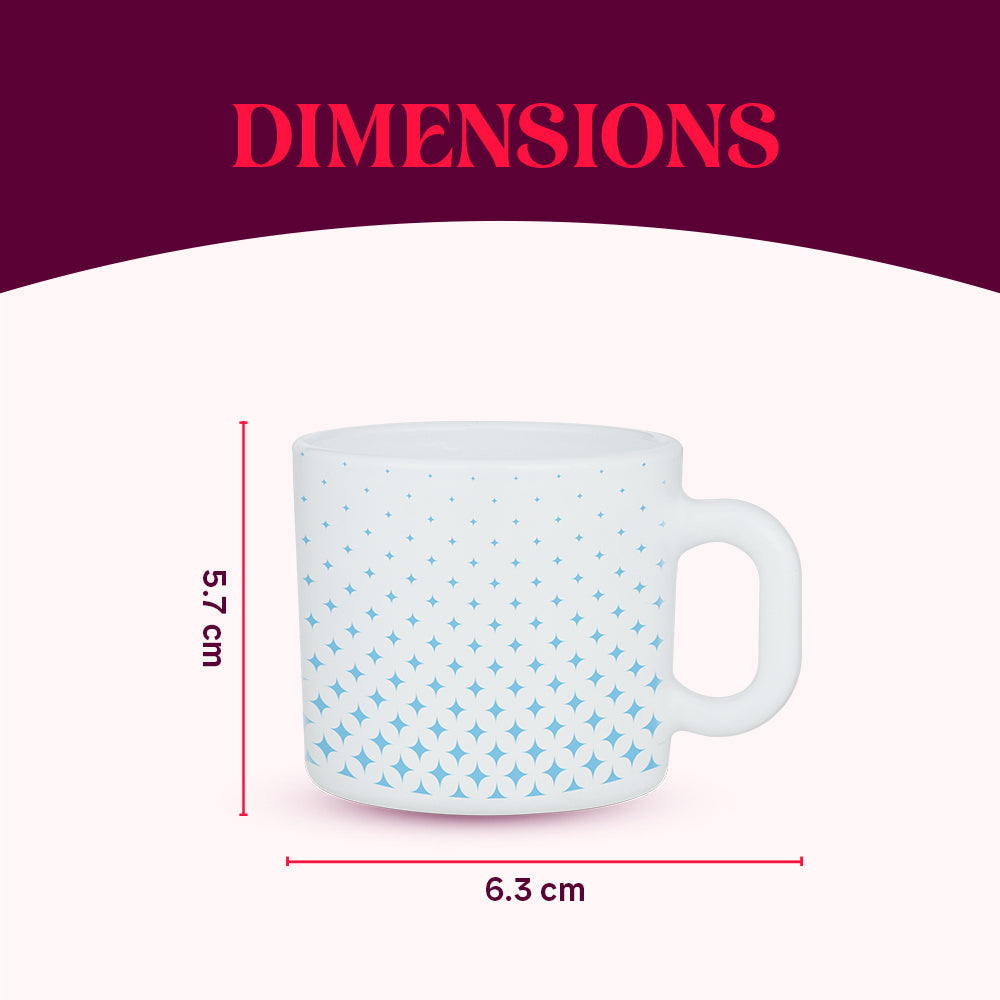 Larah by Borosil Nora Sky Mug Set, 8 pc