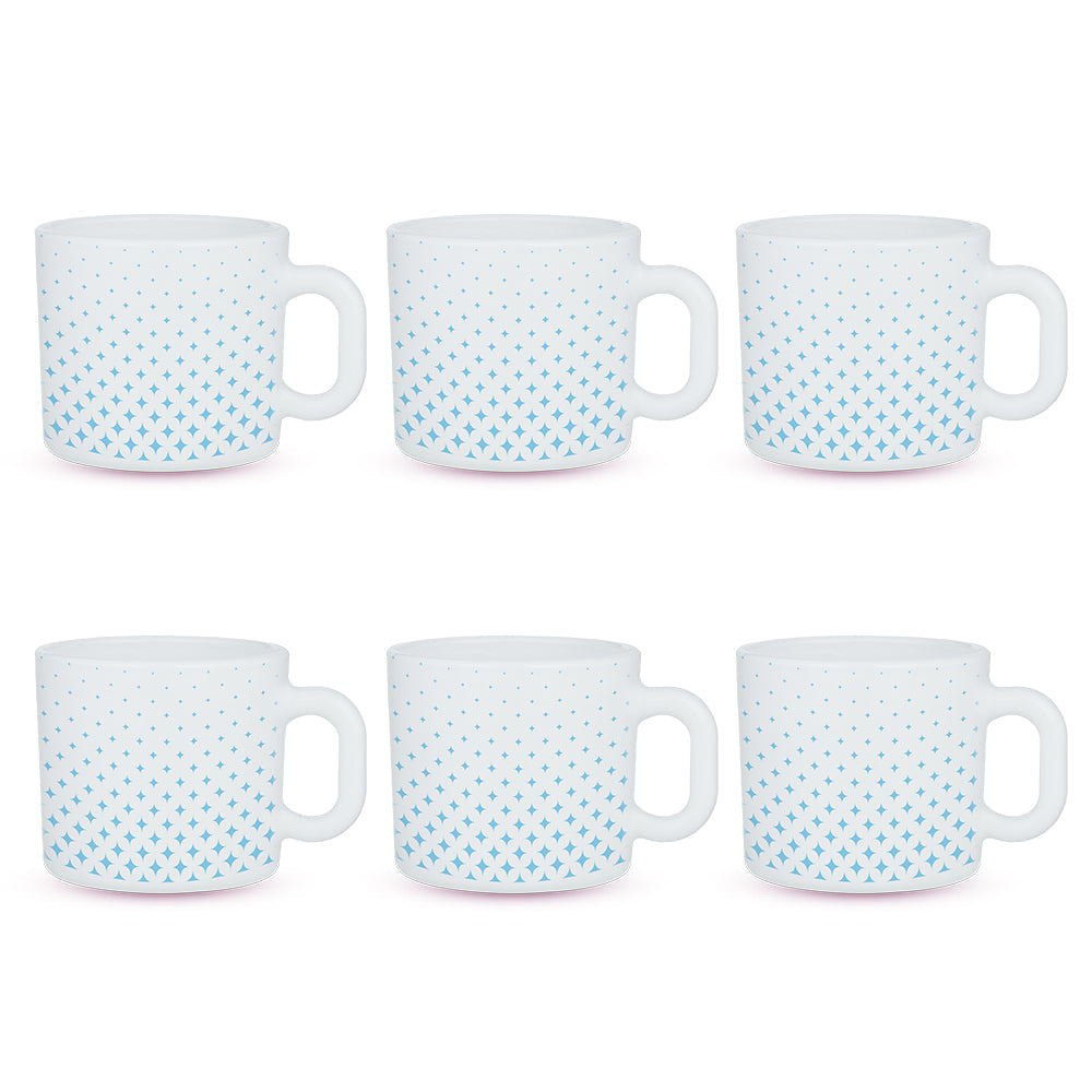 Larah by Borosil Nora Sky Mug Set, 8 pc